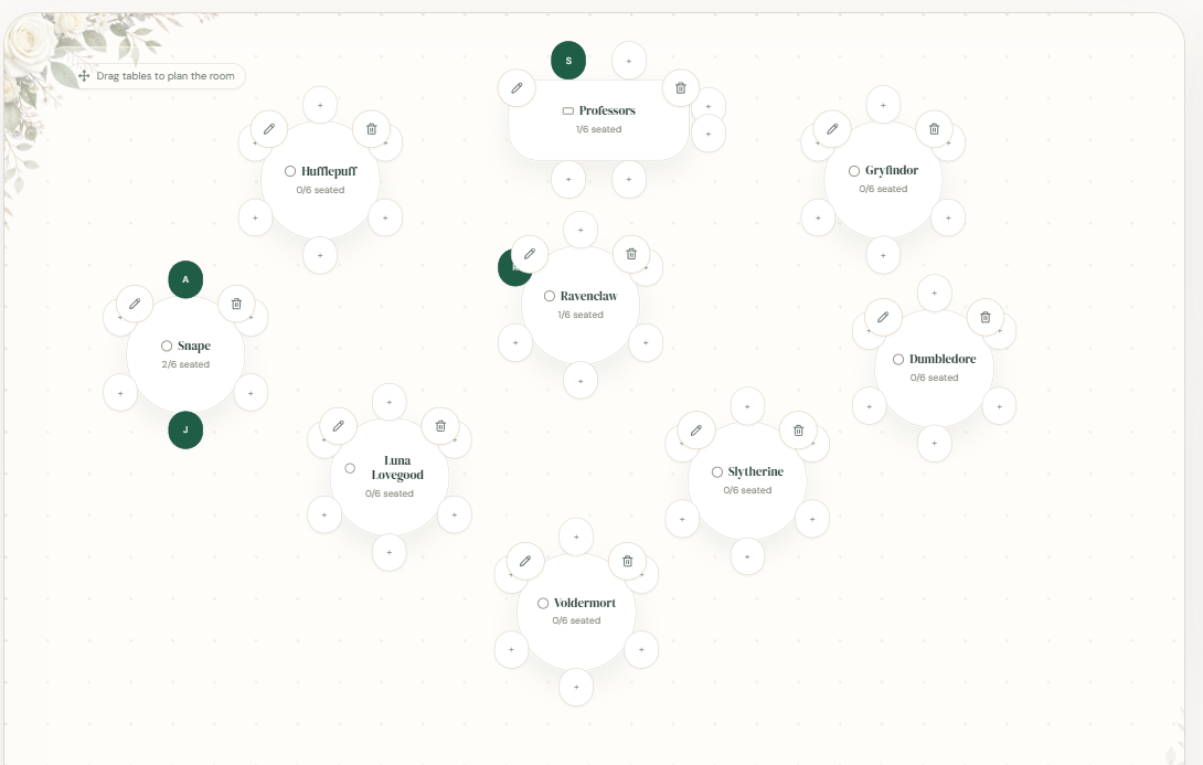 ReadySetWed visual table layout