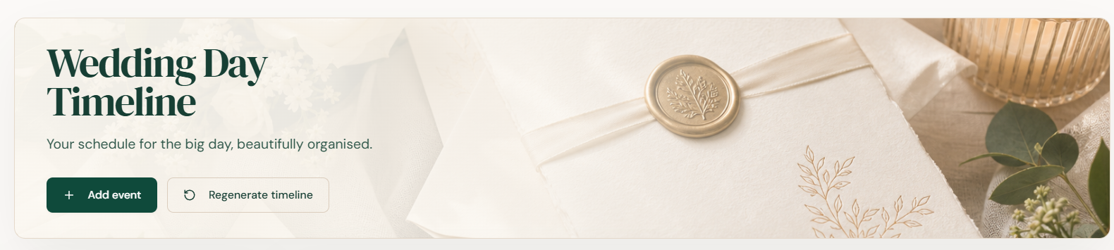 ReadySetWed wedding-day timeline overview